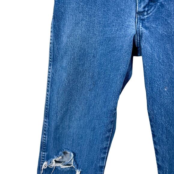 Vintage 90s Wranglers Jeans Raw Hem Faded Distressed Denim Straight Leg 30x31 - Picture 7 of 9